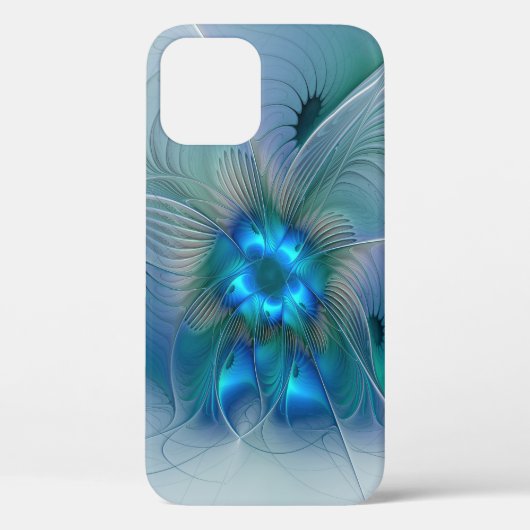 Permanente Ovations, Abstract Blue Turquoise Fract Case-Mate iPhone Case (Achterkant)
