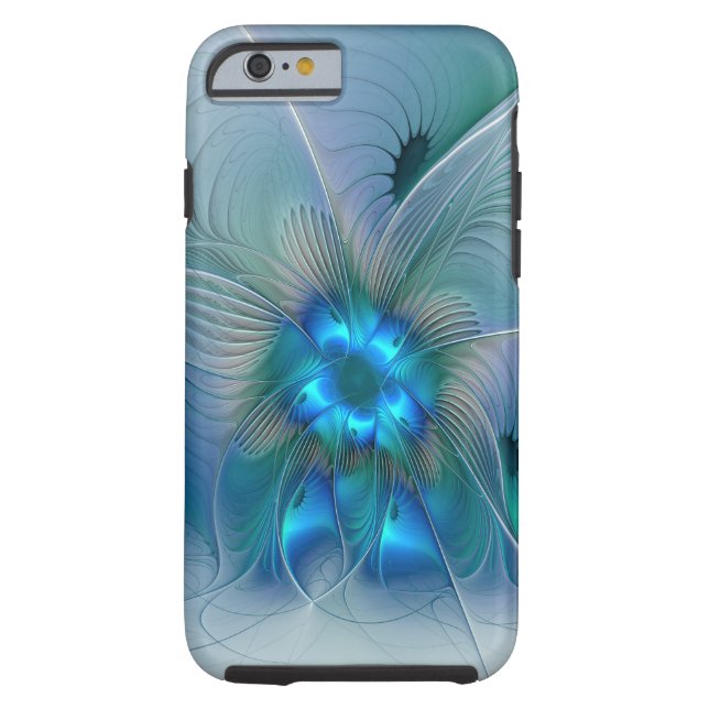 Permanente Ovations, Abstract Blue Turquoise Fract Case-Mate iPhone Case (Achterkant)