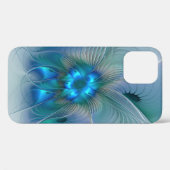 Permanente Ovations, Abstract Blue Turquoise Fract Case-Mate iPhone Case (Achterkant (horizontaal))