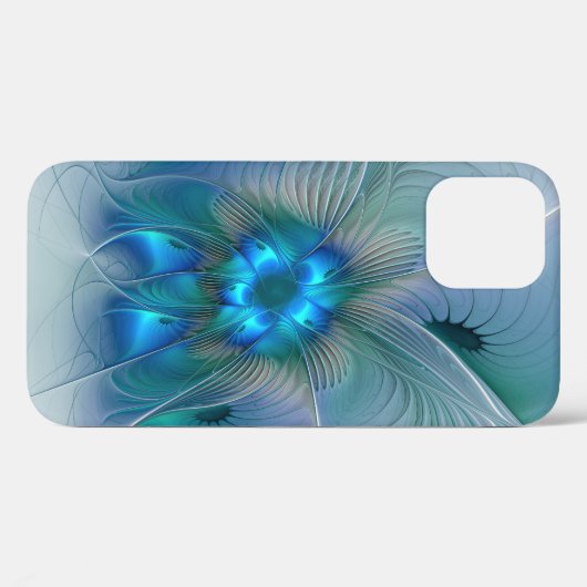 Permanente Ovations, Abstract Blue Turquoise Fract Case-Mate iPhone Case (Achterkant (horizontaal))