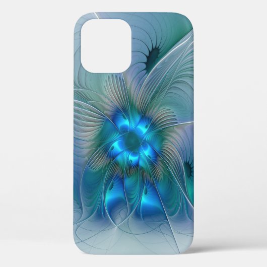 Permanente Ovations, Abstract Blue Turquoise Fract Case-Mate iPhone Case (Achterkant)