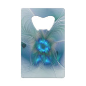 Permanente Ovations, Abstract Blue Turquoise Fract Creditkaart Flessenopener (Achterkant)