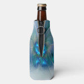 Permanente Ovations, Abstract Blue Turquoise Fract Flesjeskoeler (Fles Achterkant)