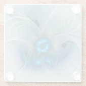 Permanente Ovations, Abstract Blue Turquoise Fract Glazen Onderzetter (Achterkant)