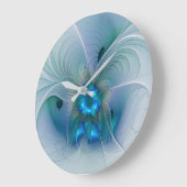 Permanente Ovations, Abstract Blue Turquoise Fract Grote Klok (Hoek)