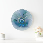 Permanente Ovations, Abstract Blue Turquoise Fract Grote Klok (Huis)