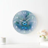 Permanente Ovations, Abstract Blue Turquoise Fract Grote Klok (Huis)