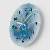 Permanente Ovations, Abstract Blue Turquoise Fract Grote Klok (Hoek)