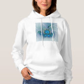 Permanente Ovations, Abstract Blue Turquoise Fract Hoodie (Voorkant)