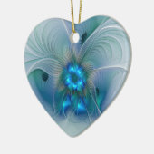 Permanente Ovations, Abstract Blue Turquoise Fract Keramisch Ornament (Links)