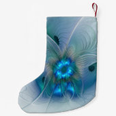 Permanente Ovations, Abstract Blue Turquoise Fract Kleine Kerstsok (Achterkant)