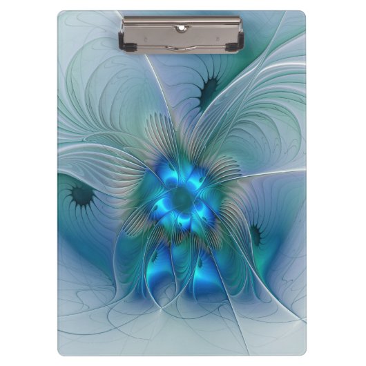 Permanente Ovations, Abstract Blue Turquoise Fract Klembord (Voorkant)