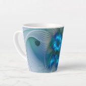 Permanente Ovations, Abstract Blue Turquoise Fract Latte Mok (Linkerhoek)