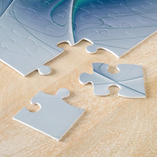 Permanente Ovations, Abstract Blue Turquoise Fract Legpuzzel (Zijkant)