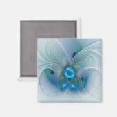 Permanente Ovations, Abstract Blue Turquoise Fract Magneet (Voorkant / Achterkant)