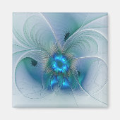 Permanente Ovations, Abstract Blue Turquoise Fract Magneet (Voorkant)