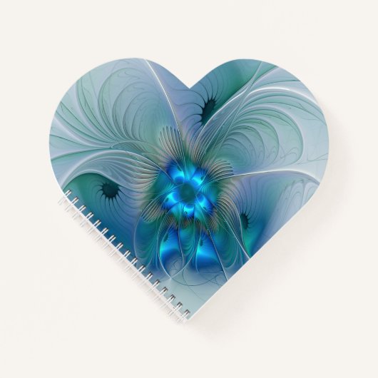 Permanente Ovations, Abstract Blue Turquoise Fract Notitieboek (Voorkant)