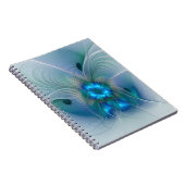 Permanente Ovations, Abstract Blue Turquoise Fract Notitieboek (Rechterzijde)