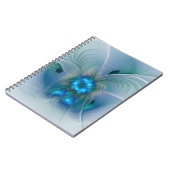 Permanente Ovations, Abstract Blue Turquoise Fract Notitieboek (Linkerzijde)