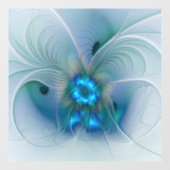 Permanente Ovations, Abstract Blue Turquoise Fract Raamsticker (Vel)