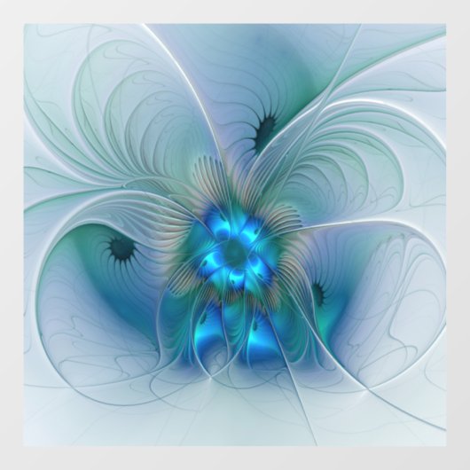 Permanente Ovations, Abstract Blue Turquoise Fract Raamsticker (Vel)