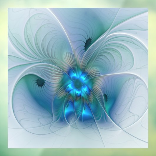 Permanente Ovations, Abstract Blue Turquoise Fract Raamsticker (Vel 3)