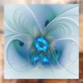 Permanente Ovations, Abstract Blue Turquoise Fract Raamsticker (Vel 2)