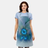 Permanente Ovations, Abstract Blue Turquoise Fract Schort (Gedragen)
