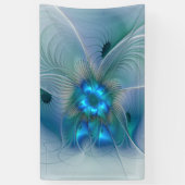 Permanente Ovations, Abstract Blue Turquoise Fract Spandoek (Verticaal)