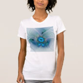 Permanente Ovations, Abstract Blue Turquoise Fract T-shirt (Voorkant)