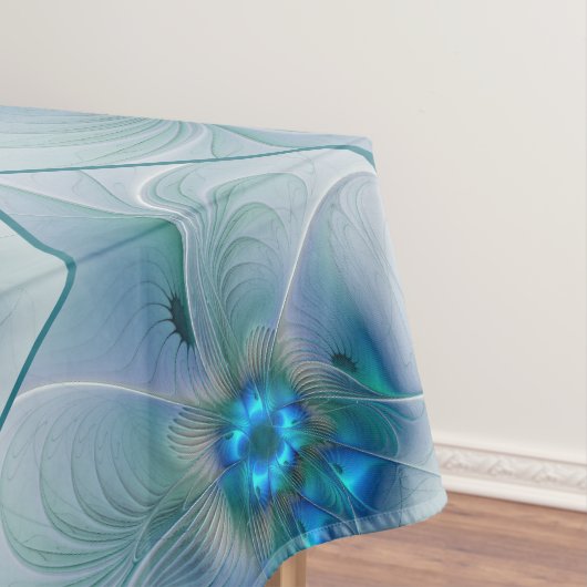 Permanente Ovations, Abstract Blue Turquoise Fract Tafelkleed (Voorbeeld)