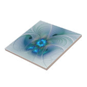 Permanente Ovations, Abstract Blue Turquoise Fract Tegeltje (Zijkant)