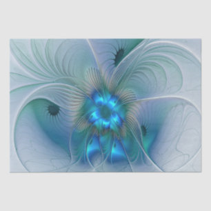 Permanente Ovations, Abstract Blue Turquoise Fract Tissuepapier