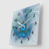 Permanente Ovations, Abstract Blue Turquoise Fract Vierkante Klok (Hoek)