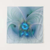 Permanente Ovations, Abstract Blue Turquoise Fract Wandkleed (Voorkant)