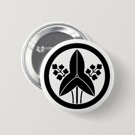 Permanente pijlpunt in cirkel ronde button 5,7 cm (Voorkant /achterkant)