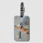 Permanente rode vos bagagelabel (Voorkant (verticaal))