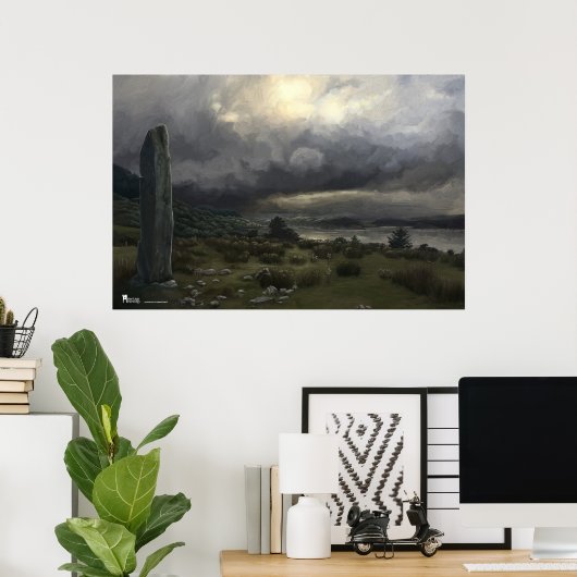 Permanente Stone near Oban in Scotland - poster (Thuiskantoor)