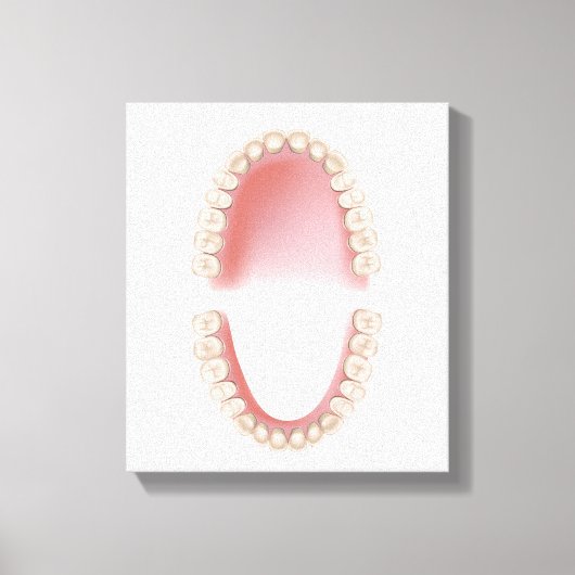 Permanente tanden volwassen tandheelkunde canvas afdruk (Voorkant)