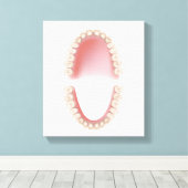 Permanente tanden volwassen tandheelkunde canvas afdruk (Insitu (Houten vloer))
