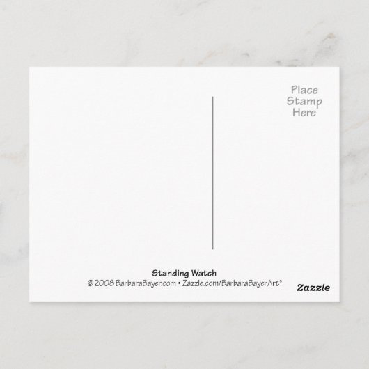 Permanente wacht briefkaart (Achterkant)