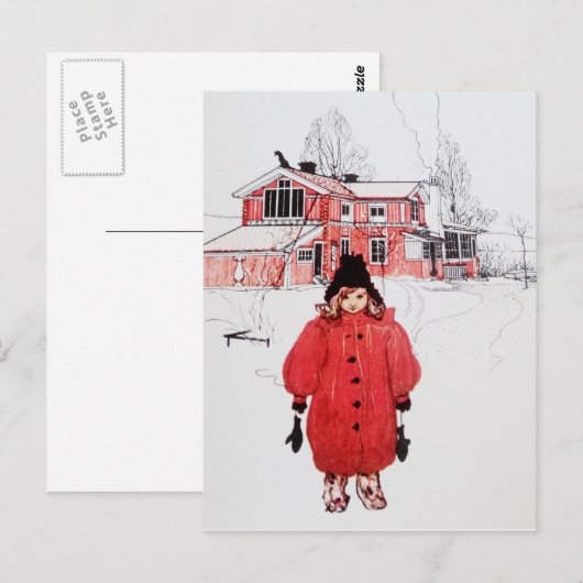 Permanente wintersneeuw briefkaart (Voorkant / Achterkant)