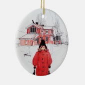 Permanente wintersneeuw keramisch ornament (Rechts)