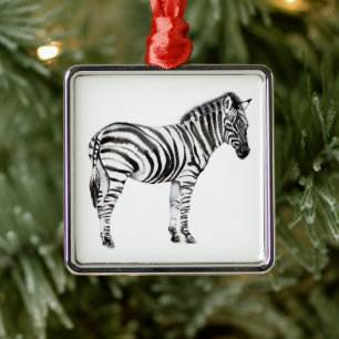 Permanente Zebra Metalen Ornament