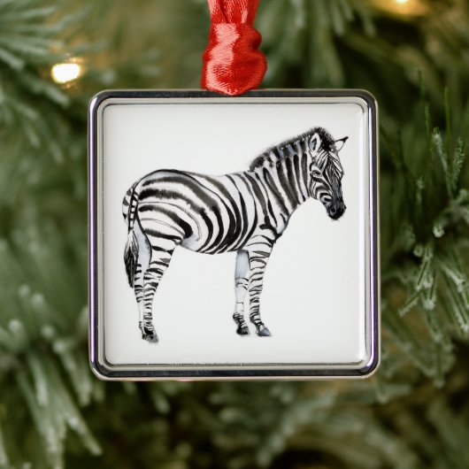 Permanente Zebra Metalen Ornament (Boom)