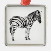 Permanente Zebra Metalen Ornament (Voorkant)