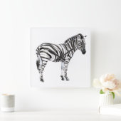 Permanente Zebra Vierkante Klok (Huis)