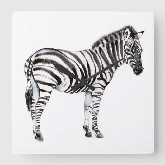 Permanente Zebra Vierkante Klok (Voorkant)
