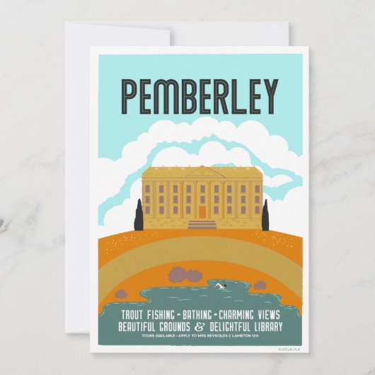 Permberley Vintage Travel Poster Kaart (Voorkant)