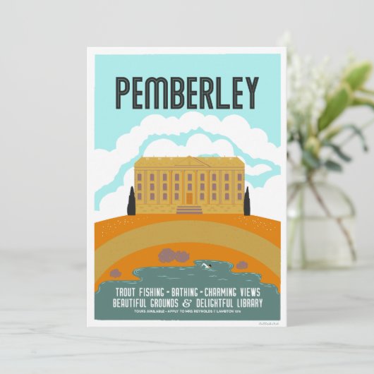 Permberley Vintage Travel Poster Kaart (Staand voorkant)